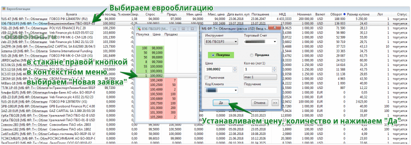 Инструкция по покупке еврооблигации